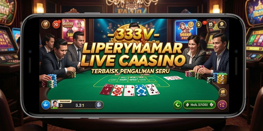 Screenshot gameplay Live Casino di 333V menampilkan dealer dan pemain yang berinteraksi.