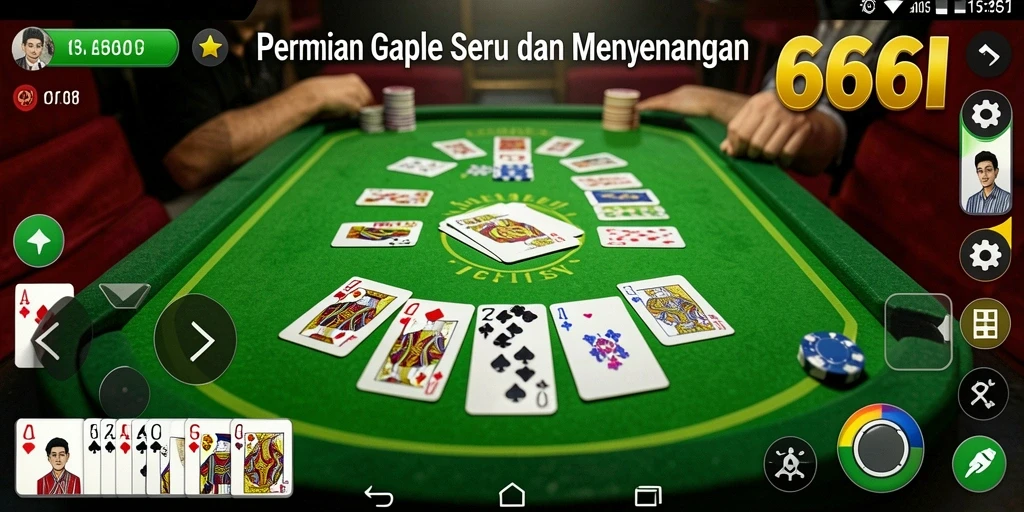 Tampilan gameplay seru permainan Gaple di 666I.