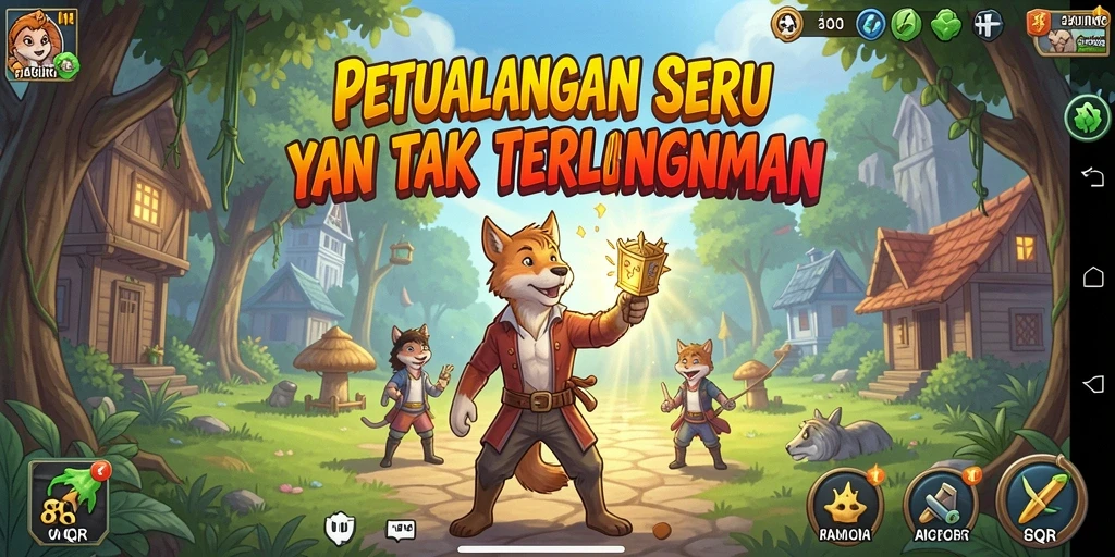 Screenshot utama menunjukkan aksi mendebarkan dalam gameplay petualangan 8QR.