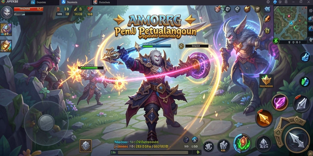 Screenshot gameplay APEK88 menunjukkan aksi seru di dunia MMORPG.