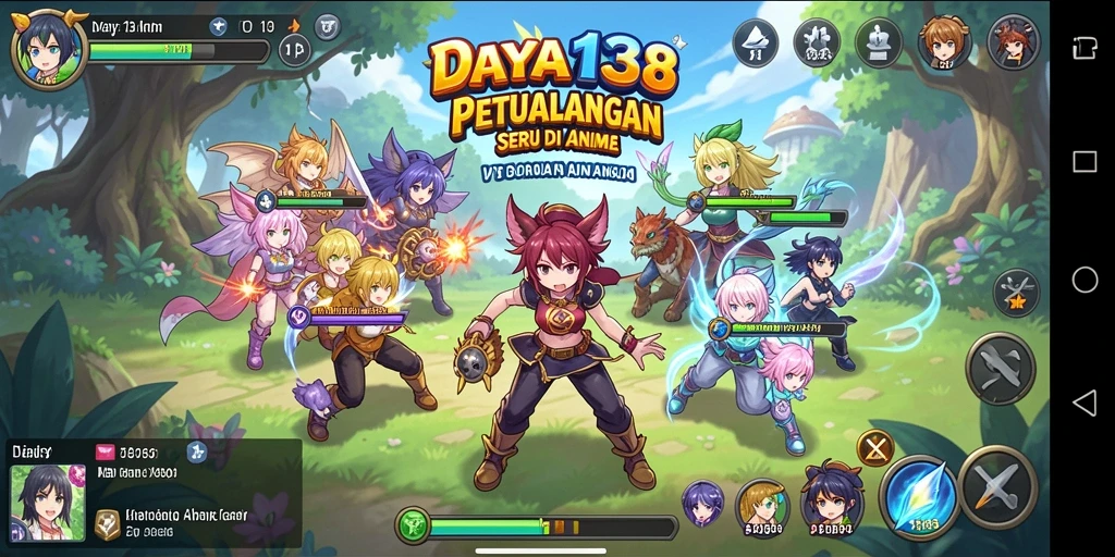Screenshot gameplay DAYA138 menunjukkan serunya pertempuran karakter Anime.