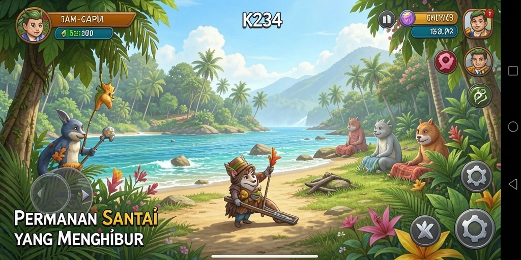 Screenshot K234 menampilkan gameplay yang menghibur dan santai.