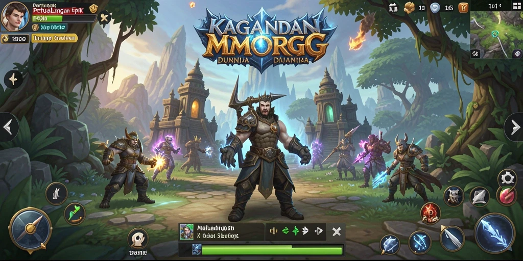 Animasi aksi karakter dalam KAGANDAN saat bertarung melawan monster.