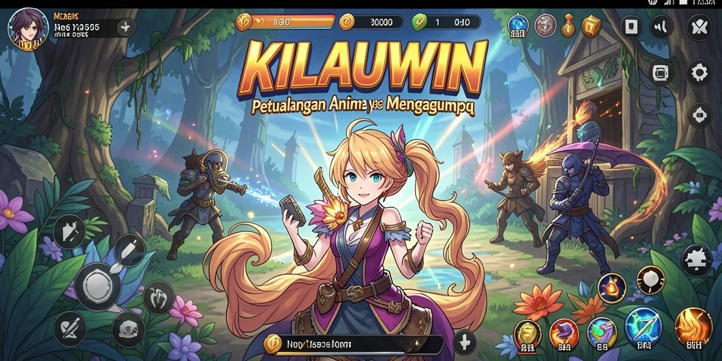 Screenshot gameplay KILAUWIN menampilkan karakter anime beraksi dalam pertarungan.