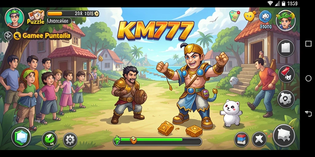 Tampilan gameplay KM777 yang penuh warna dan menarik.