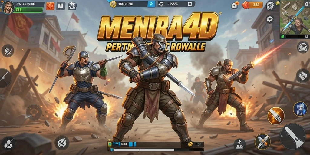 Tampilan menarik dari gameplay MENARA4D dalam pertempuran Battle Royale.