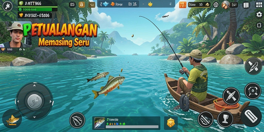 Screenshot gameplay <strong>MT966</strong> memperlihatkan suasana memancing yang menyenangkan dan menantang.