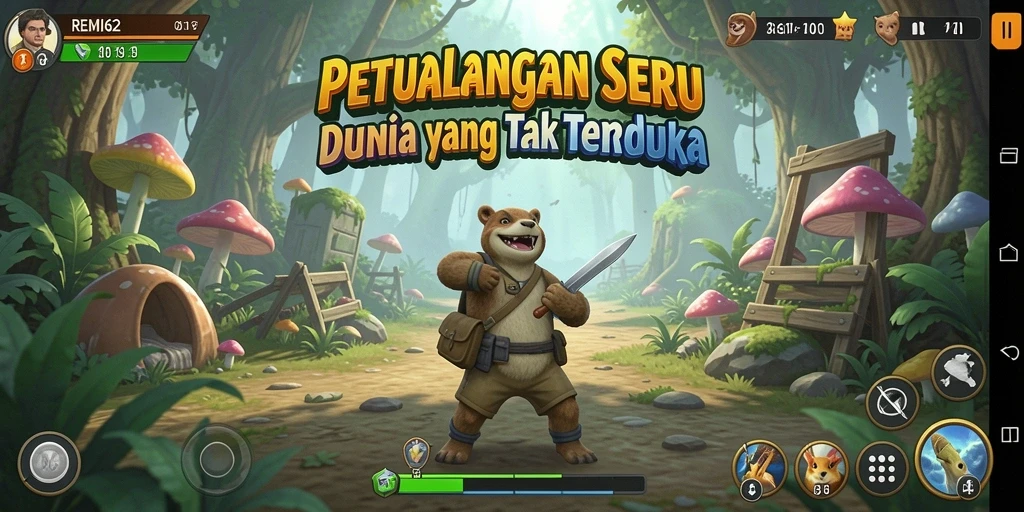 Tampilan gameplay seru dalam dunia petualangan REMI62.