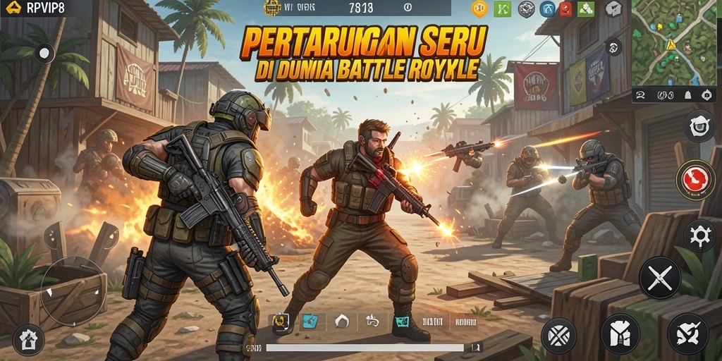 Gameplay intens dan mendebarkan di RPVIP8 Battle Royale.