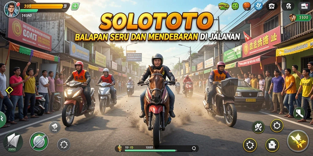 Tampilan gameplay balapan seru di SOLOTOTO yang mendebarkan.