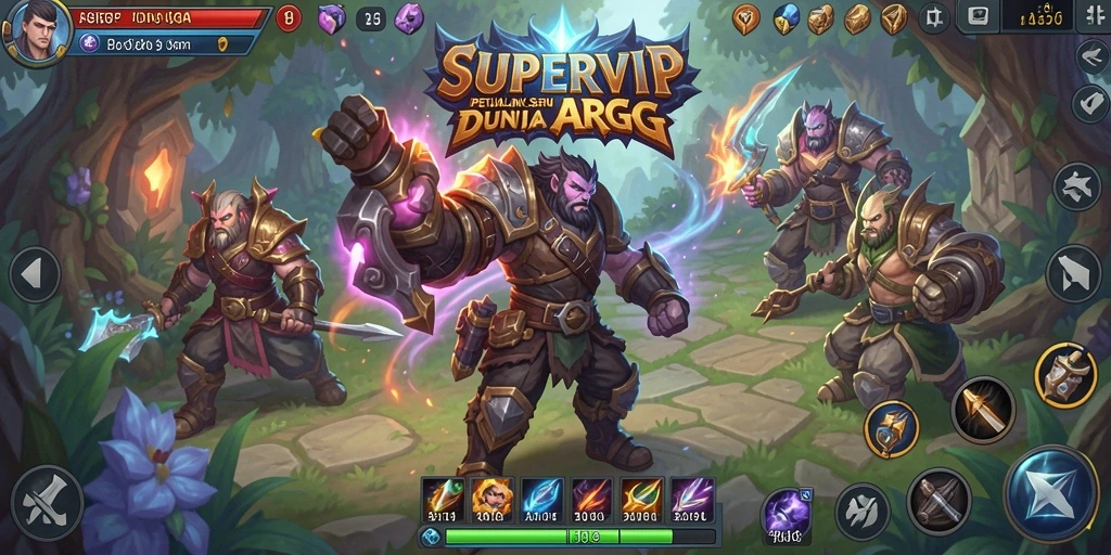 Screenshot gameplay SUPERVIP menampilkan pertarungan seru dan aksi karakter.