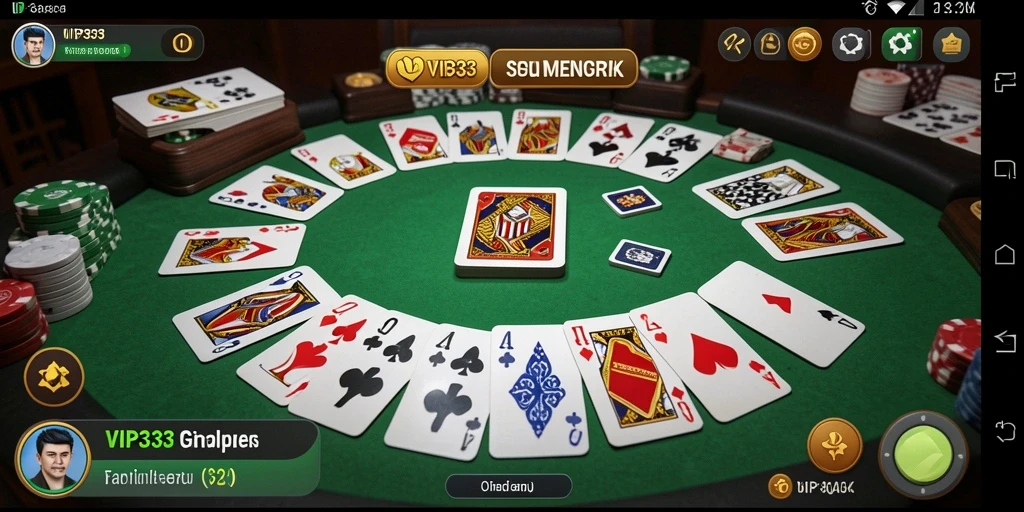 Tampilan gameplay seru dalam aplikasi gaple VIP333.