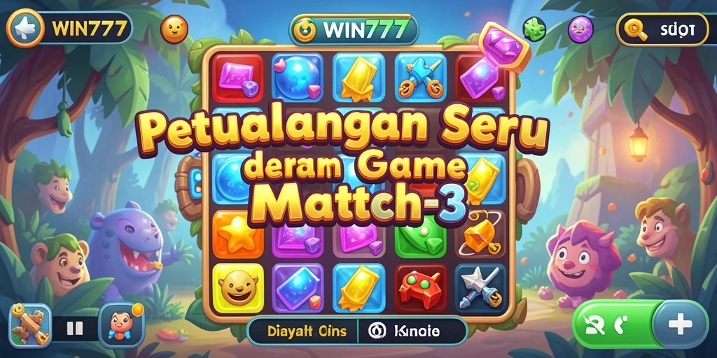 Visual gameplay seru dalam WIN777 dengan grafis Match-3 yang memukau.